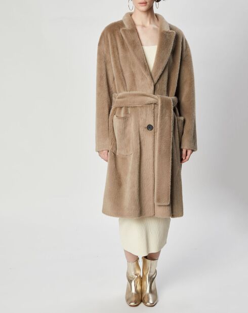 Manteau en Fausse Fourrure Lydia taupe