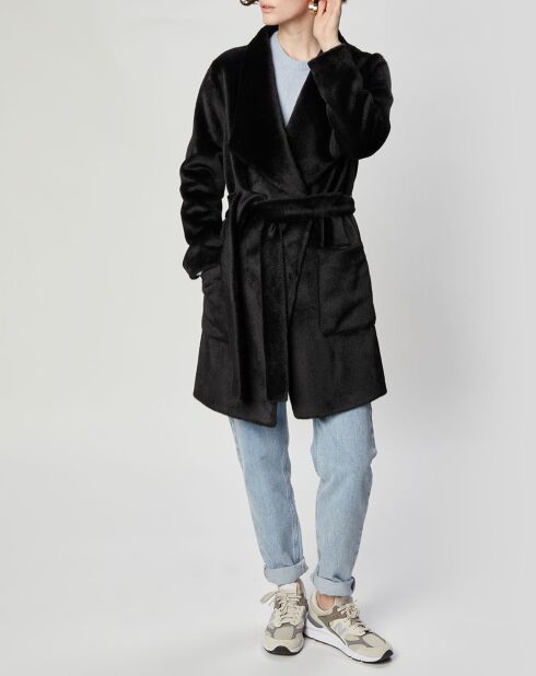 Manteau en Fausse Fourrure Carla noir