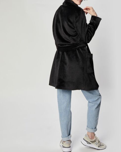 Manteau en Fausse Fourrure Carla noir