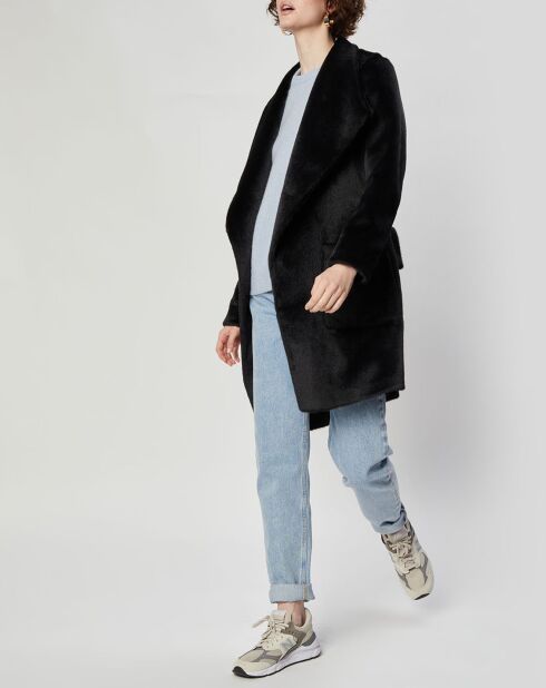 Manteau en Fausse Fourrure Carla noir