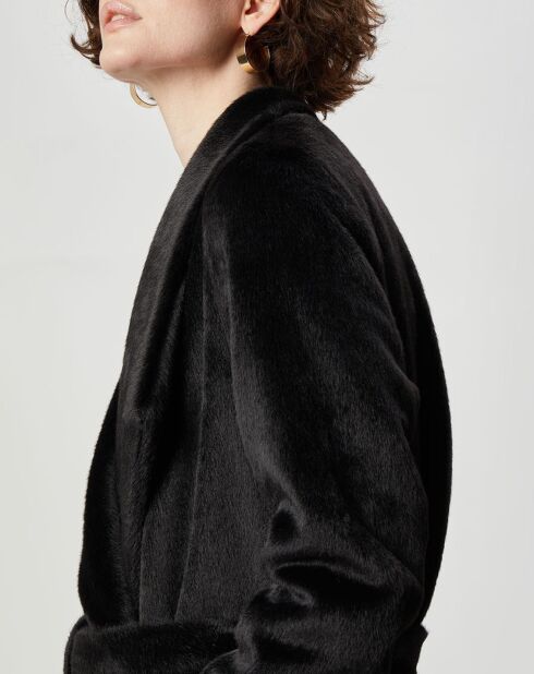 Manteau en Fausse Fourrure Carla noir