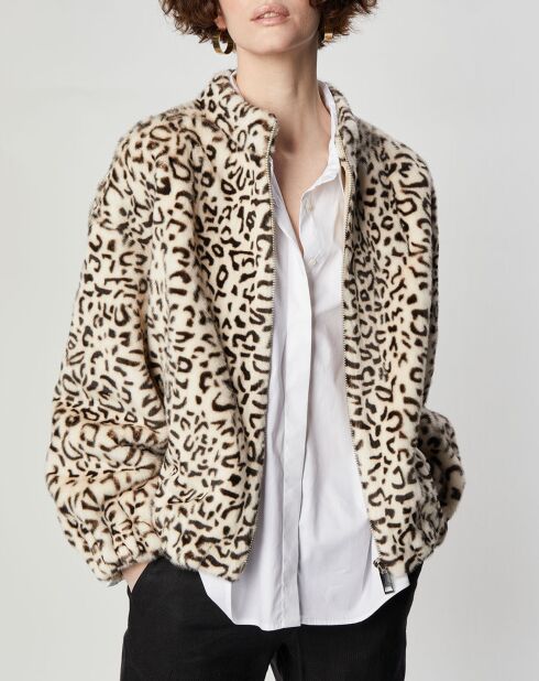 Blouson en Fausse Fourrure Comma léopard beige/marron