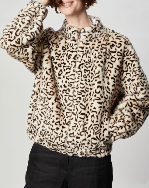 Blouson en Fausse Fourrure Comma léopard beige/marron