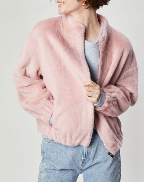 Blouson en Fausse Fourrure Comma rose