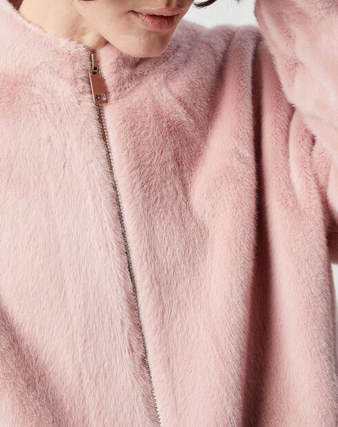 Blouson en Fausse Fourrure Comma rose