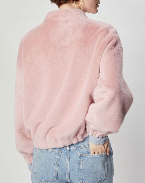 Blouson en Fausse Fourrure Comma rose