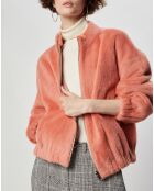 Blouson en Fausse Fourrure réversible Comma saumon