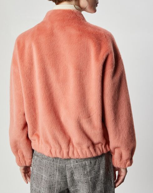Blouson en Fausse Fourrure réversible Comma saumon