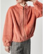 Blouson en Fausse Fourrure réversible Comma saumon