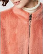 Blouson en Fausse Fourrure réversible Comma saumon