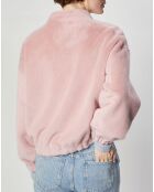 Blouson en Fausse Fourrure réversible Comma saumon