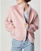 Blouson en Fausse Fourrure réversible Comma saumon