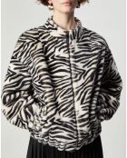 Blouson en Fausse Fourrure Comma zèbre blanc/noir