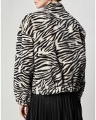 Blouson en Fausse Fourrure Comma zèbre blanc/noir