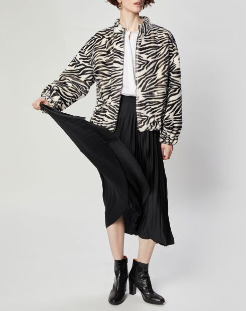Blouson en Fausse Fourrure Comma zèbre blanc/noir