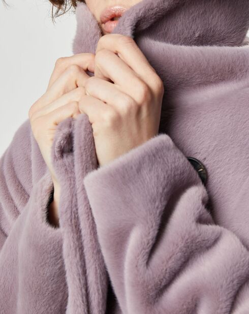 Manteau en Fausse Fourrure Eloise lilas
