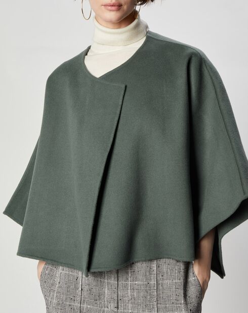 Cape 100% Laine Lou verte