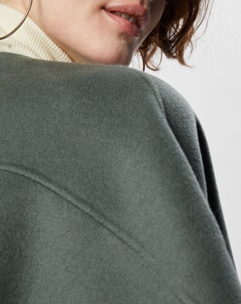 Cape 100% Laine Lou verte