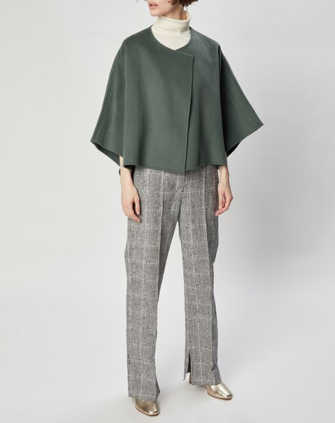 Cape 100% Laine Lou verte