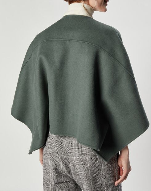 Cape 100% Laine Lou verte