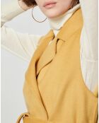 Gilet 100% Laine Louanne sans manches ocre