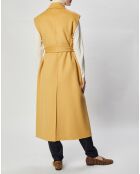 Gilet 100% Laine Louanne sans manches ocre
