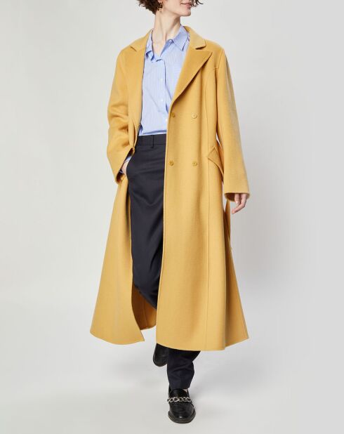 Manteau 100% Laine Lou 1 ocre
