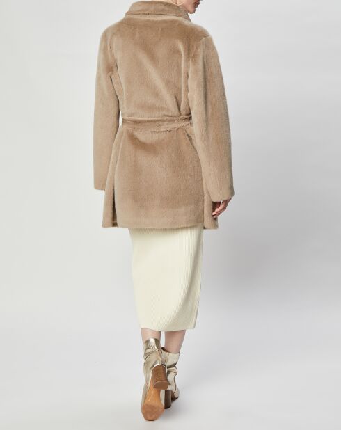 Manteau en Fausse Fourrure Marika taupe