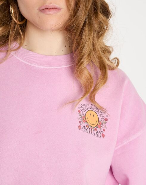 Ridin gewaschenes, rosafarbenes Oversize-Sweatshirt aus 100% Bio-Baumwolle