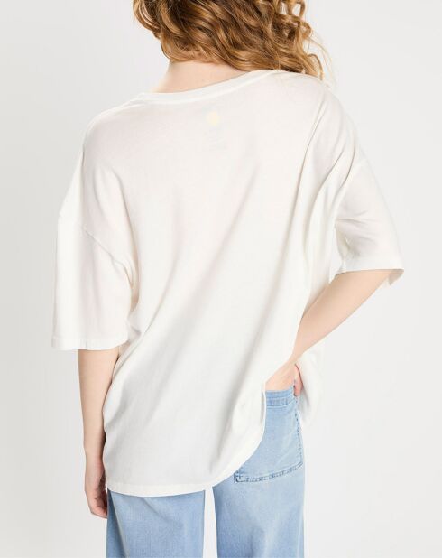 T-Shirt 100% Coton Bio Smiley blanc/multicolore