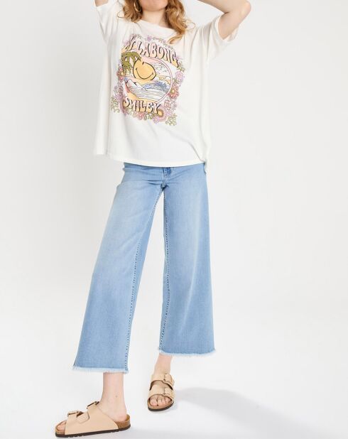 T-Shirt 100% Coton Bio Smiley blanc/multicolore