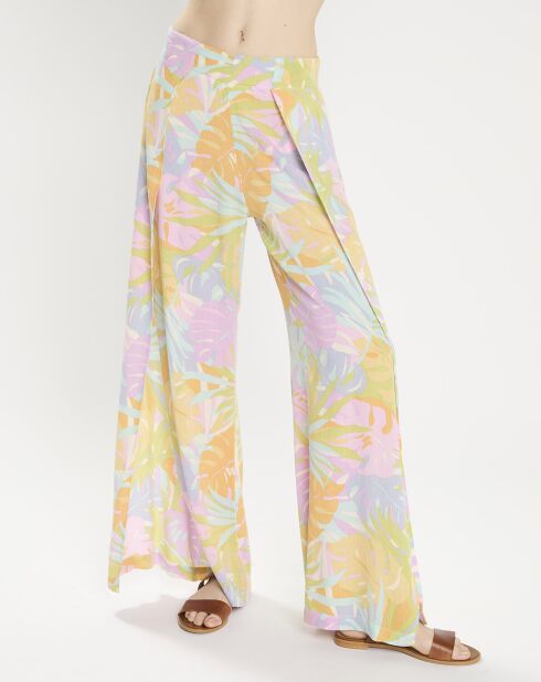 Soepele open broek met veelkleurige print