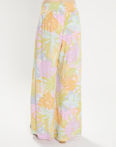 Soepele open broek met veelkleurige print