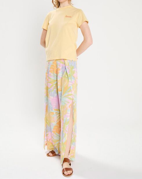 Soepele open broek met veelkleurige print