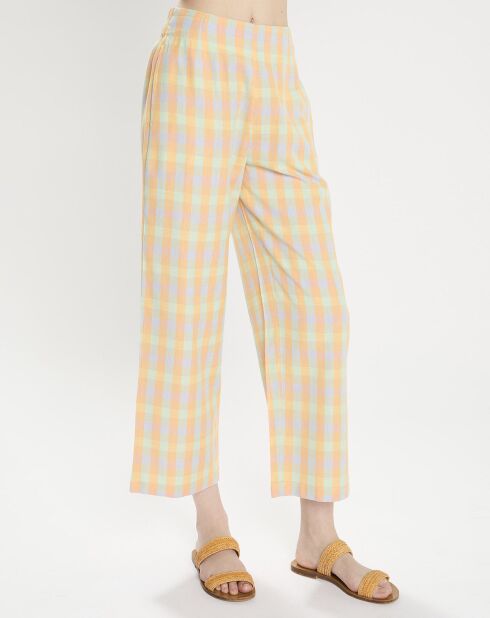 Pantaloni 7/8th multicolor vichy Into You