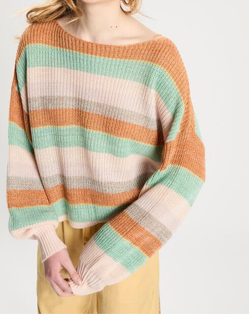 Mehrfarbiger Spaced Out leichter Strickpullover