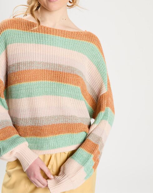 Mehrfarbiger Spaced Out leichter Strickpullover