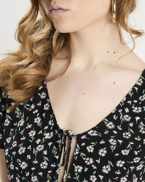 Robe Day Trippin fleurs noire