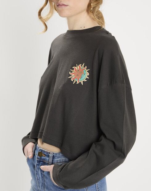 T-Shirt cropped Boyfriend noir