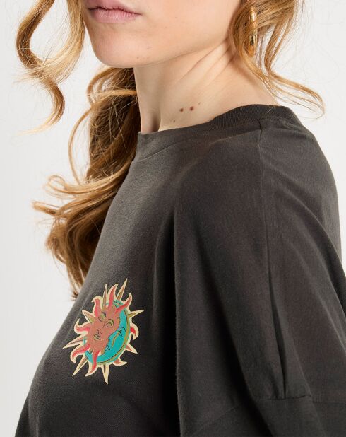 T-Shirt cropped Boyfriend noir