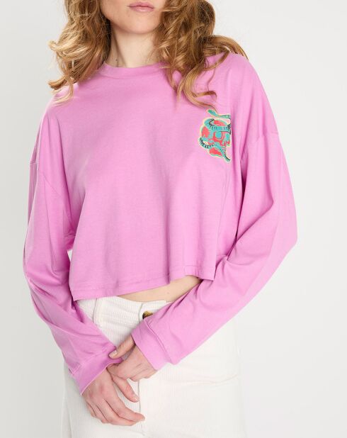 Pinkes, kurz geschnittenes Boyfriend-Sweatshirt