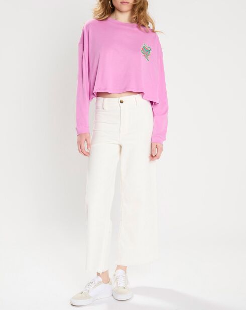 Pinkes, kurz geschnittenes Boyfriend-Sweatshirt