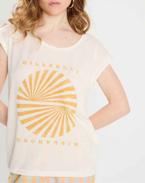 Ecru/goldenes Disco-Circle-T-Shirt