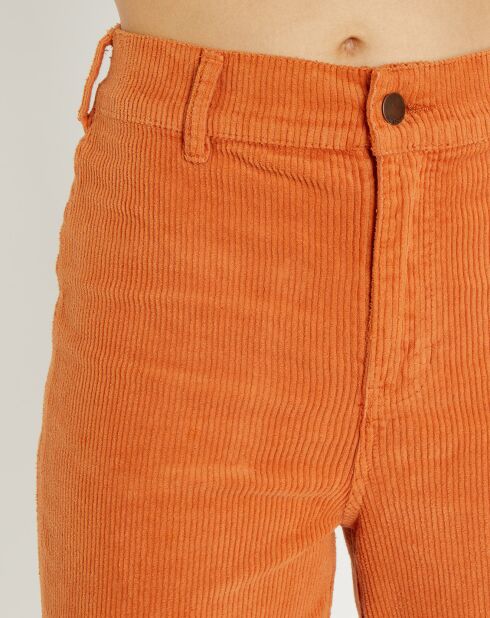 Pantalon en Velours côtelé Gold cord orange