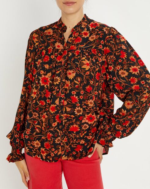 Blusa By Night con fiori multicolori