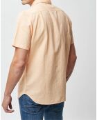 Chemise droite en Lin & Coton Colins orange clair