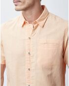 Chemise droite en Lin & Coton Colins orange clair
