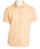 Chemise droite en Lin & Coton Colins orange clair