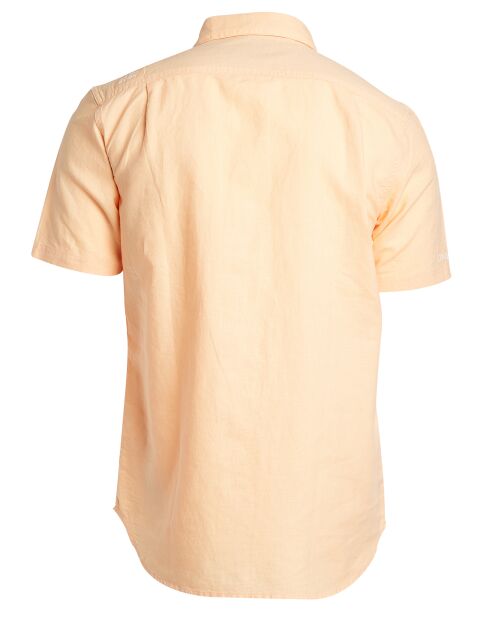 Chemise droite en Lin & Coton Colins orange clair