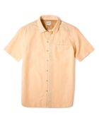 Chemise droite en Lin & Coton Colins orange clair